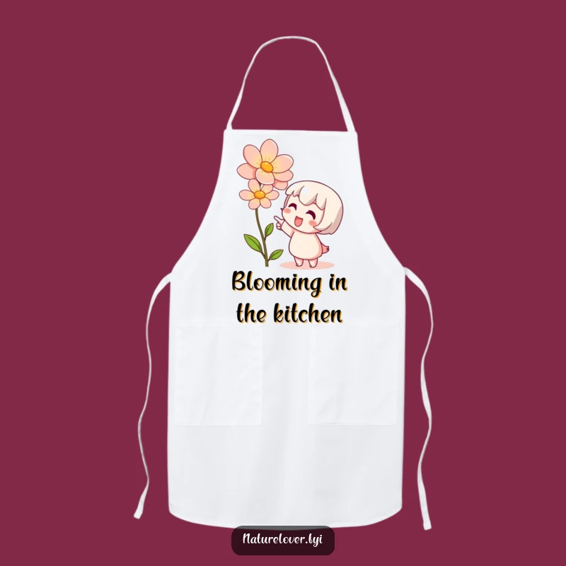 Funny Kitchen Apron: Cute Character's Bloom Love, Chef's Whimsical Cooking Gift Idea