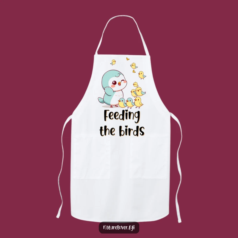 Funny Bird Wisher Apron: Playful Character's Cheerful Flock Surprise Kitchenware