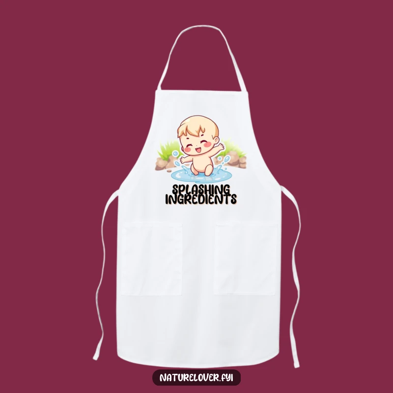 Funny Chef Splashes Puddle Apron - Whimsical Character, Perfect Funny Gift