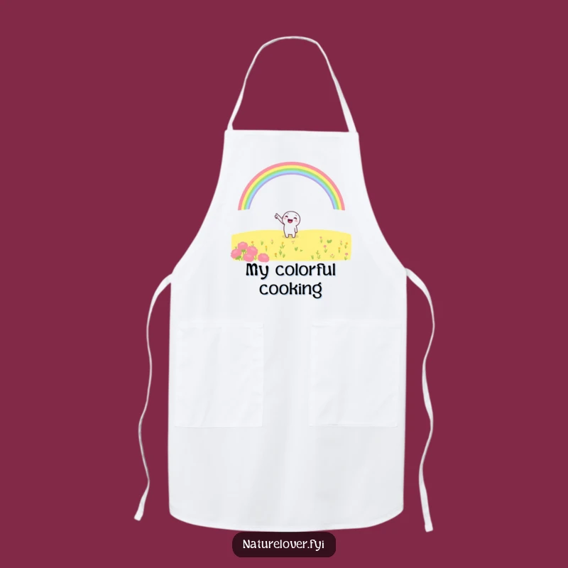 Funny Rainbow Pointer Apron: Cook with Cheer, Hilarious Gift