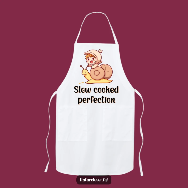 Funny Snail Racer Apron: Hilarious Kitchen Wear for Slow Chefs