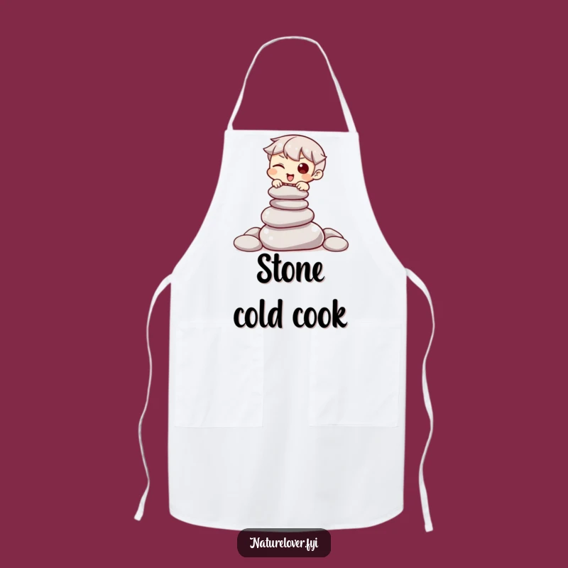 Funny Stone Chef Apron: Witty Kitchen Balance