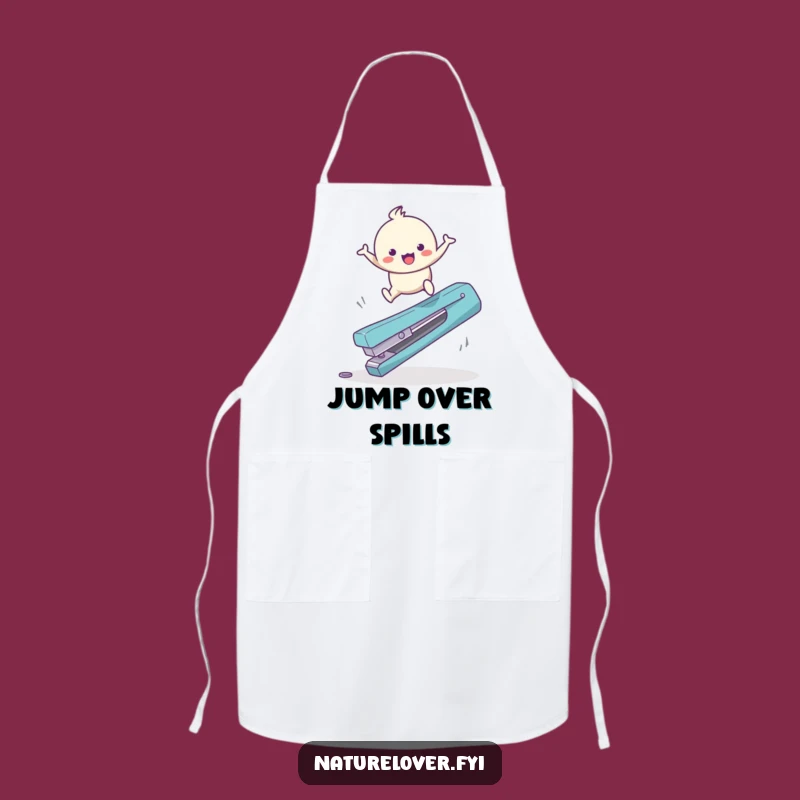 Funny Twig Leaper Apron: Cute Bouncing Character's Giant Obstacle Surprise Kitchenware
