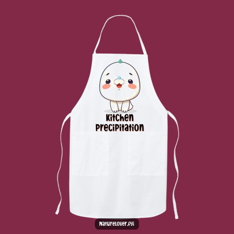 Funny Raindrop Smile Apron - Cute Character Kitchen Wear, Cheerful Gift