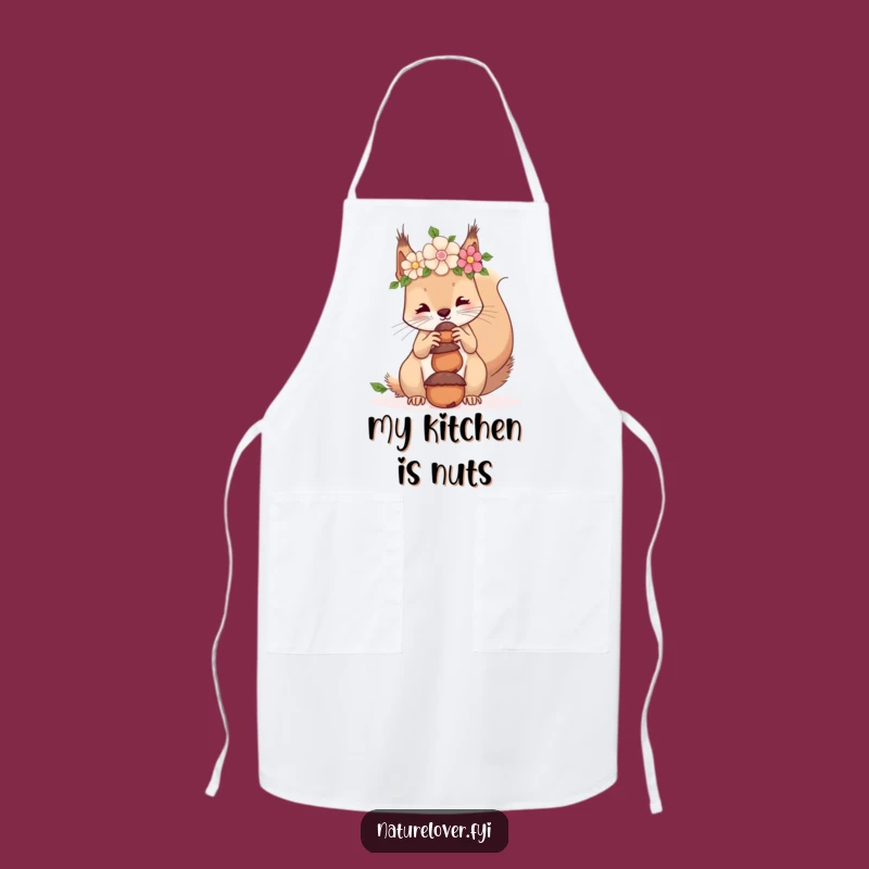 Funny Squirrel Flower Crown Apron: Cook with Woodland Charm