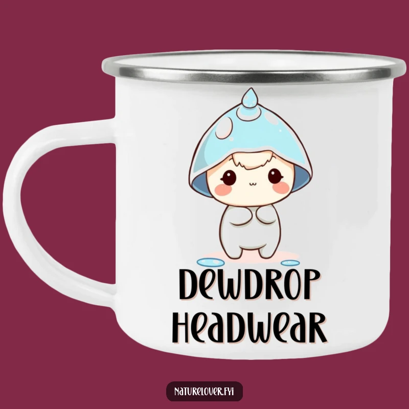 Funny Dewdrop Hat Camping Mug - Outdoor Tiny Character Humor