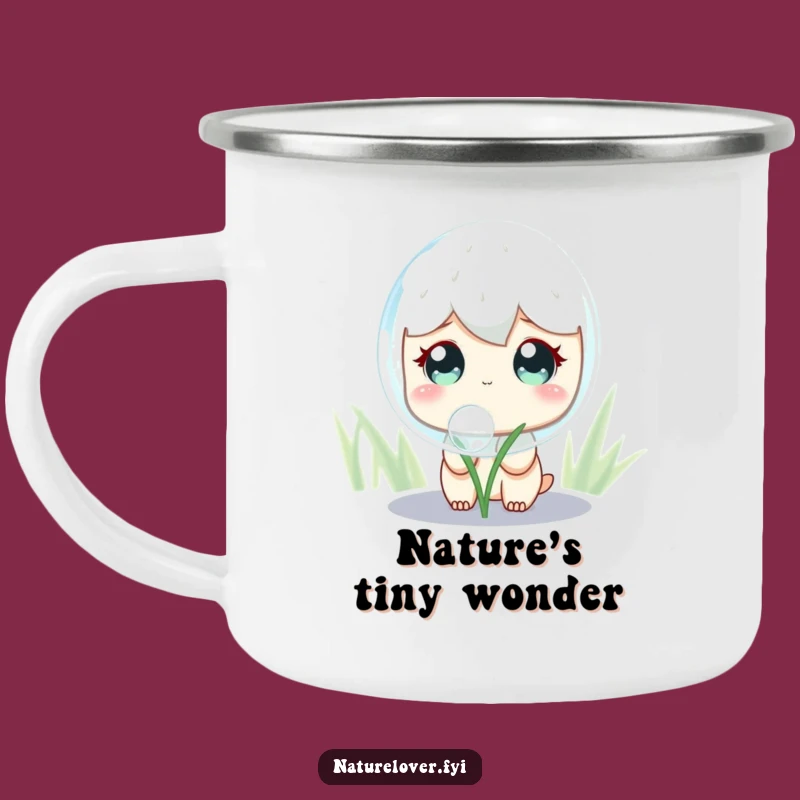 Funny Dewdrop Observer Camping Mug: Cute Curious Character's Giant Shimmering Surprise Drinkware