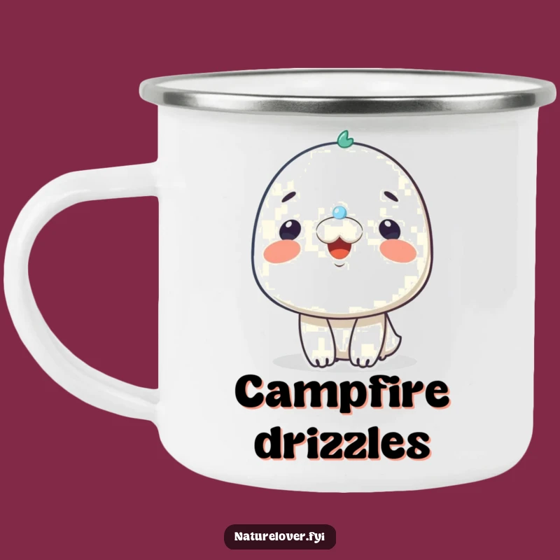 Funny Raindrop Smile Camping Mug - Durable Character Mug, Great Cheerful Gift