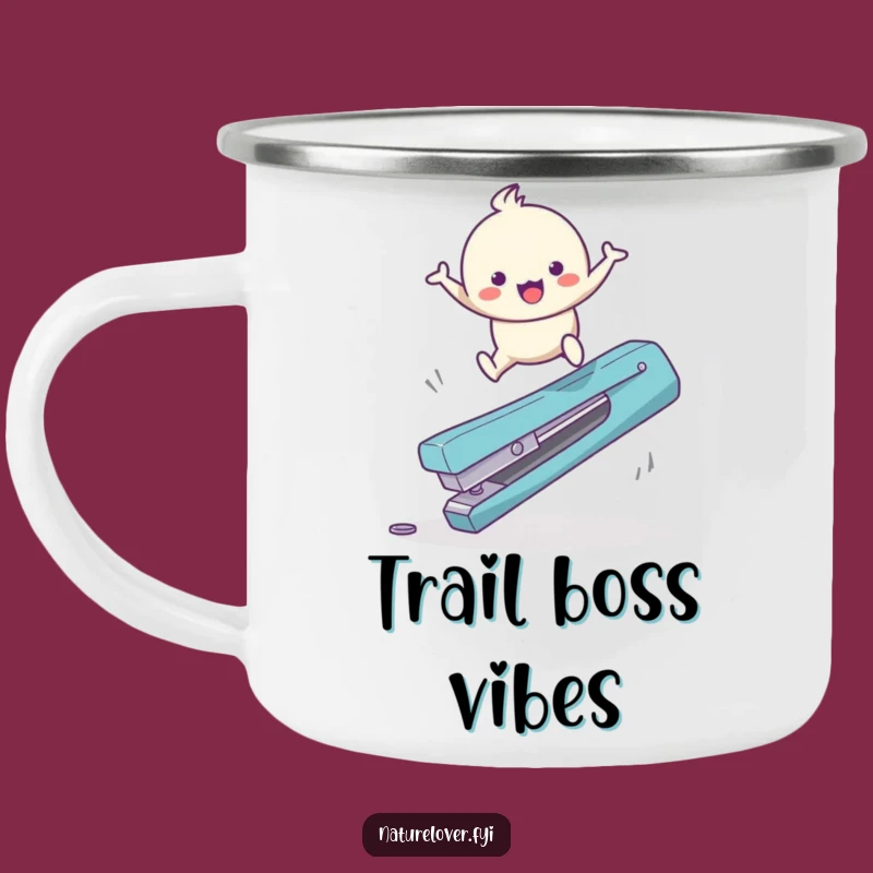 Funny Twig Leaper Camping Mug: Cute Bouncing Character's Giant Obstacle Surprise Drinkware