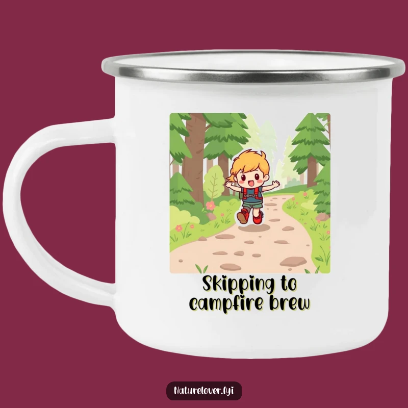 Funny Camping Mug: Character's Trail Skip, Outdoor Adventure & Hiking Gift