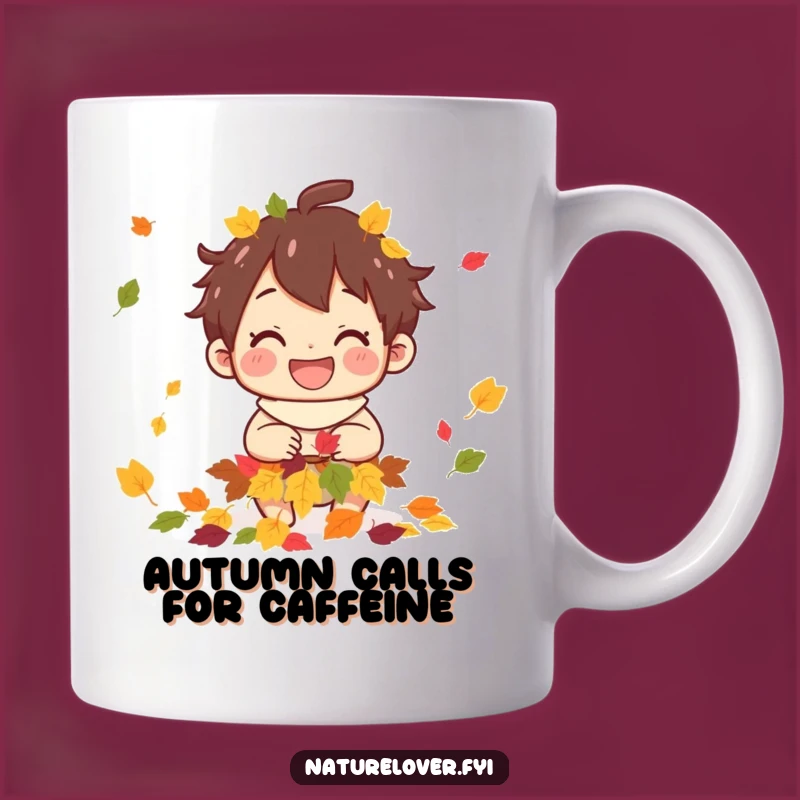 Funny Leaf Collector Mug: Joyful Character Autumn Fun Gift