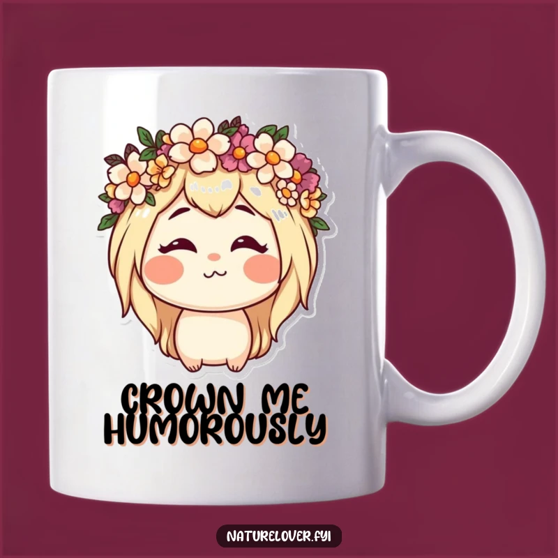 Funny Nature Lover Flower Crown Mug: Goofy Character Gift for Gardeners