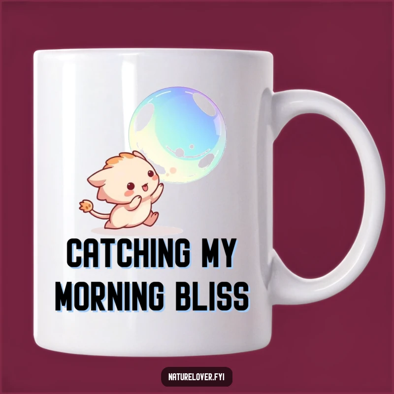 Funny Bubble Chaser Mug: Playful Creature's Joyful Pursuit Gift