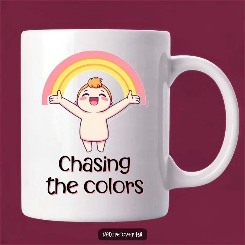 Funny Rainbow Watcher Mug: Joyful Character Optimism Gift