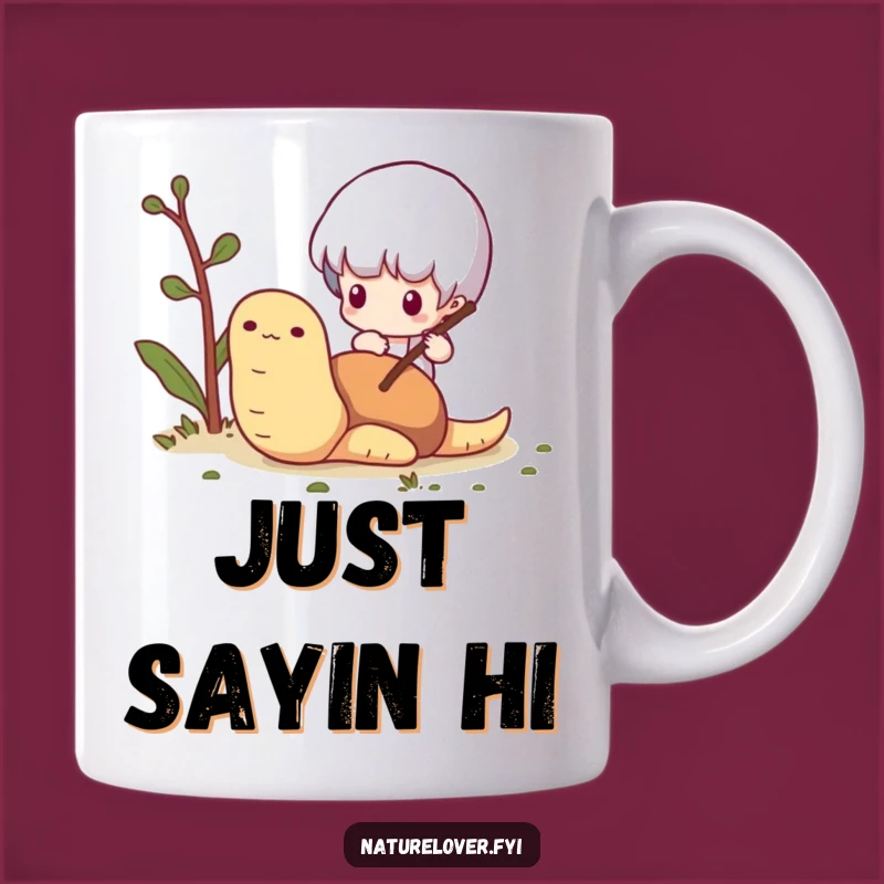 Funny Worm Poking Mug: Adorable Tiny Character's Gentle Probe, Perfect Funny Gift for Nature Lovers