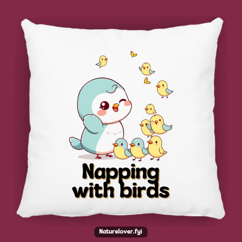 Funny Bird Wisher Pillow: Playful Character's Cheerful Flock Surprise Accent