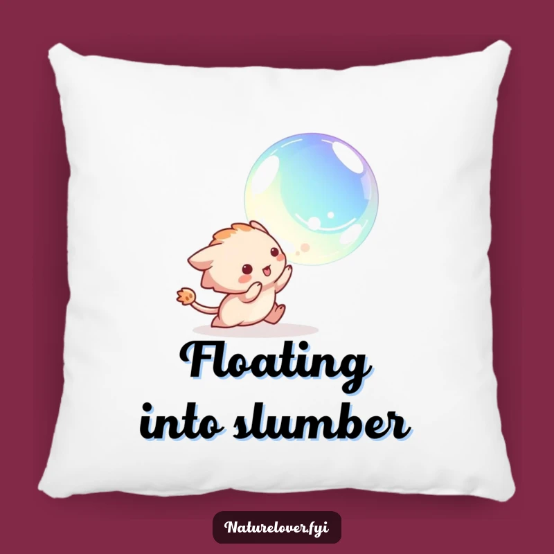 Funny Comfort Pillow: Playful Creature's Bubble Bliss Decor