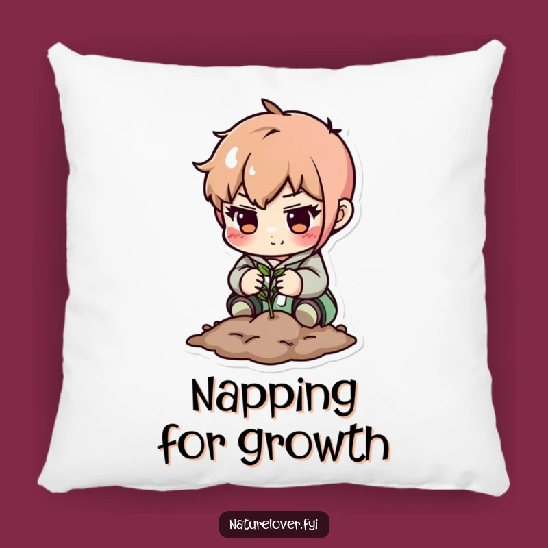Funny Determined Character Planting Pillow - Cozy Comfort for Dreamers