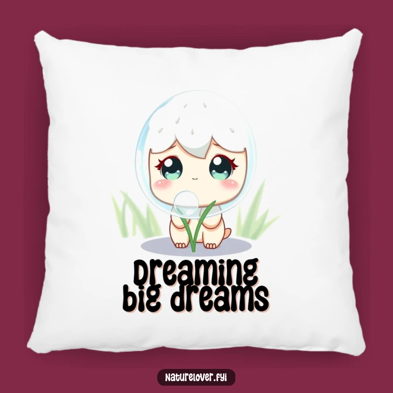 Funny Dewdrop Observer Pillow: Cute Curious Character's Giant Shimmering Surprise Accent