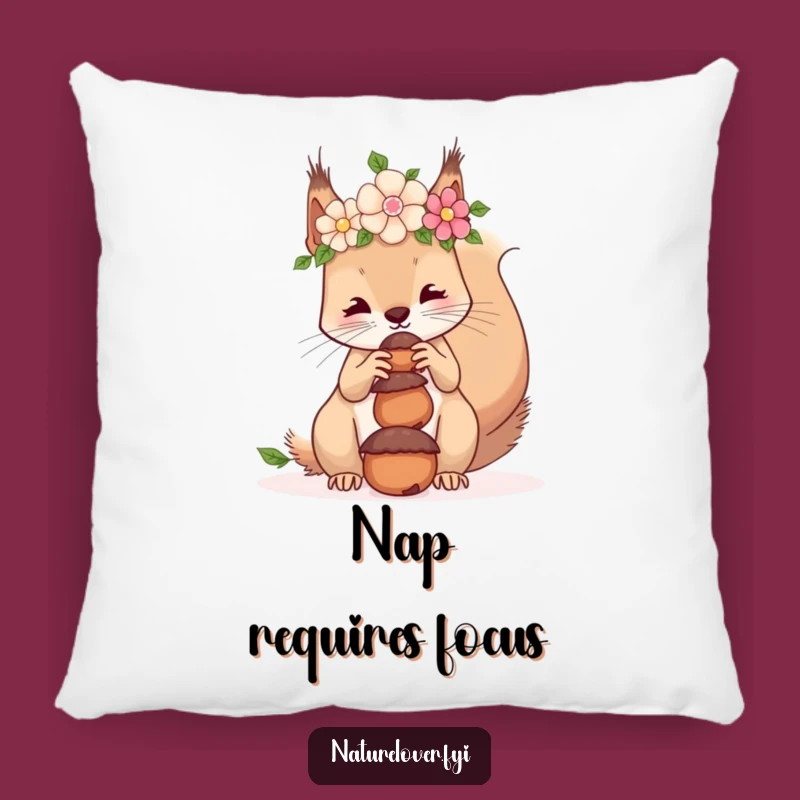 Funny Squirrel Flower Crown Pillow: Add Whimsy to Your Home