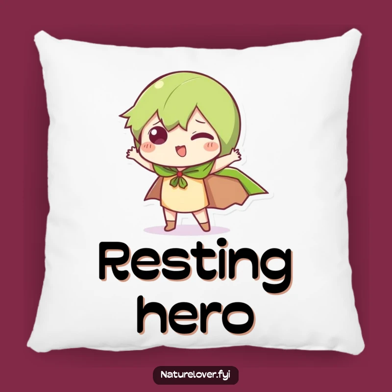 Funny Superhero Pose Pillow: Soft Leaf Cape Decor, Comfy and Funny Gift for Cozy Fun