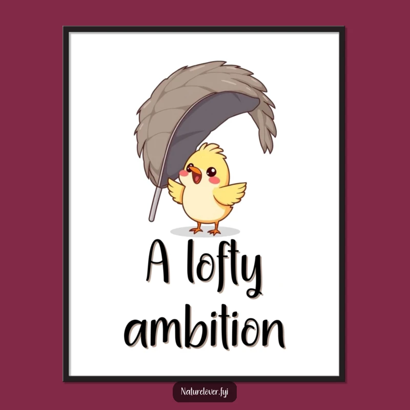 Funny Bird Giant Feather Nest Digital Art - Instant Whimsical Download