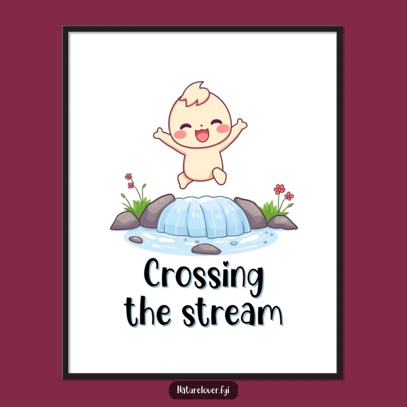 Funny Joyful Leaper Digital Art - Happy Character Print for Instant Energy