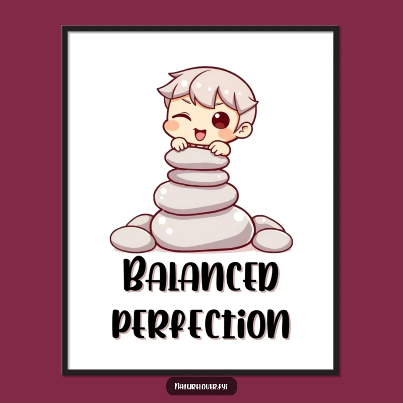 Funny Stone Balance Art Print: Instant Witty Wall Decor