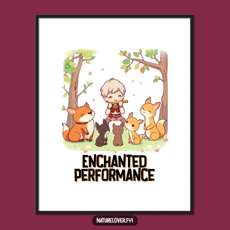 Funny Woodland Concert Art Print: Instant Magical Wall Decor