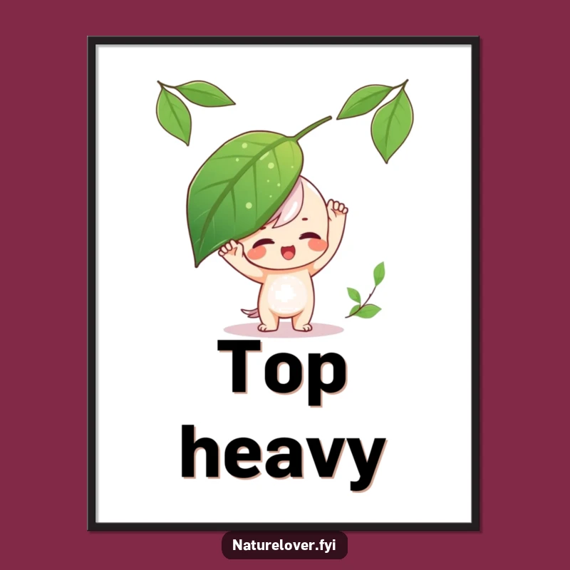 Funny Leaf Balance Playful Digital Print - Instant Fun Decor