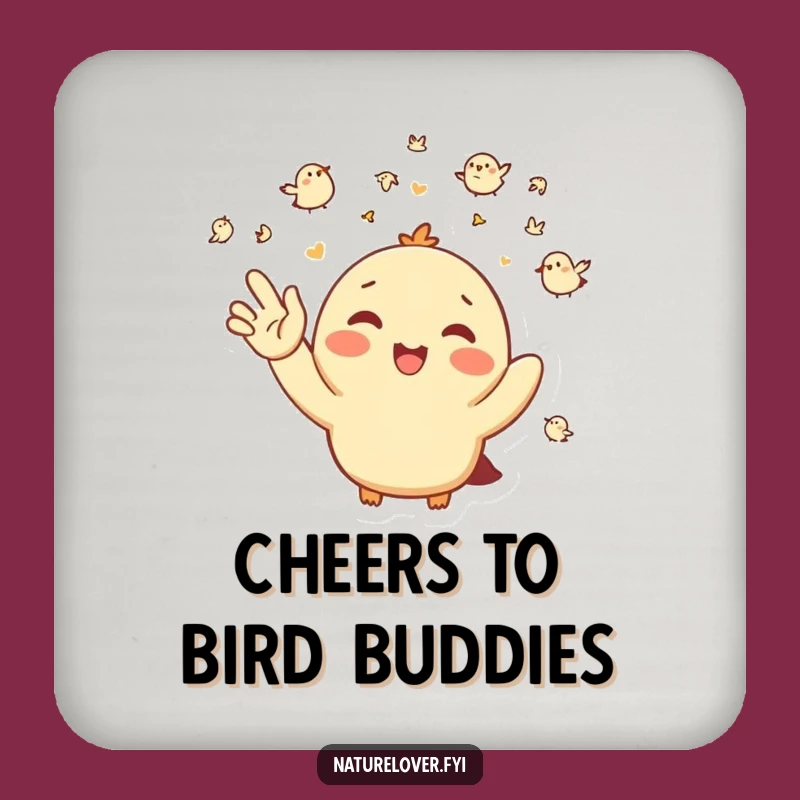 Funny Bird Greeting Coaster: Protect Surfaces with Happy Character Charm