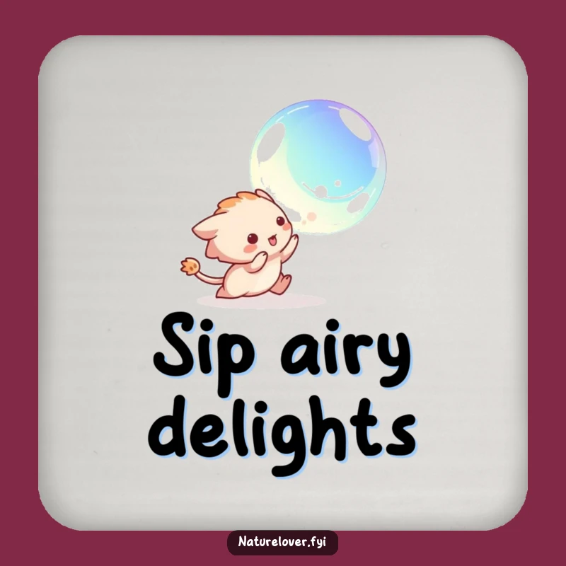 Funny Coaster Set: Creature's Bubble Chase for Playful Tables