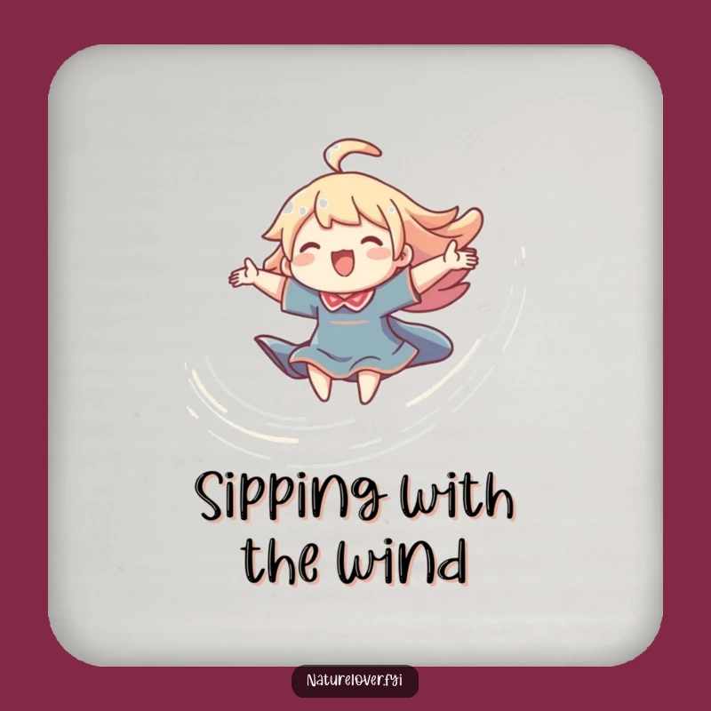 Funny Joyful Breeze Drink Coaster: Protect Surfaces with Joy, Funny Gift