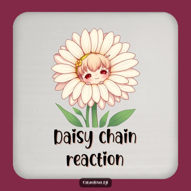 Funny Nature Lover Daisy Coaster: Protect Surfaces with Floral Humor