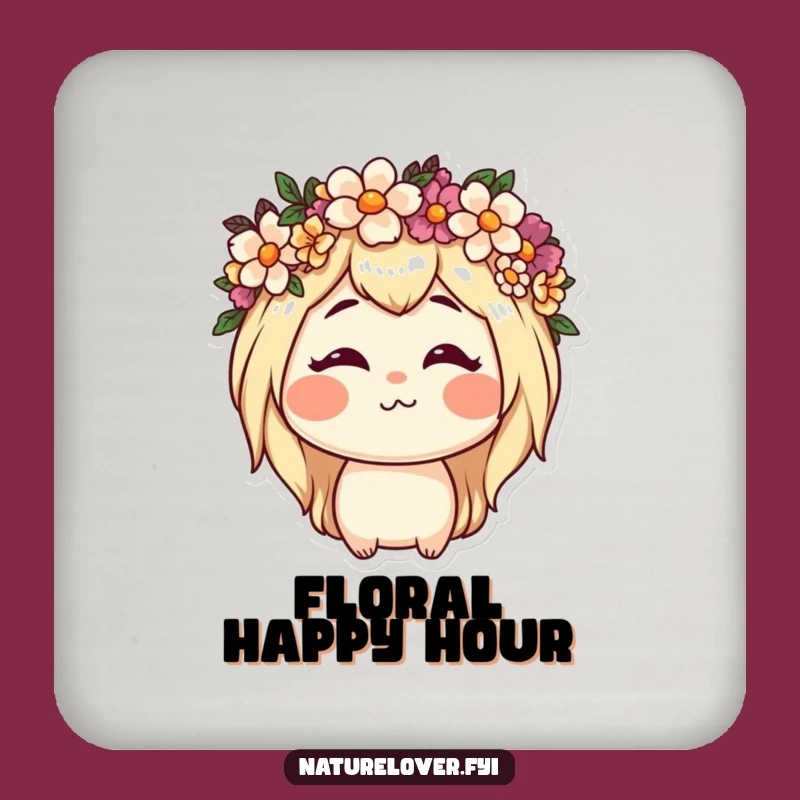Funny Nature Lover Flower Coaster: Protect Surfaces with Floral Humor