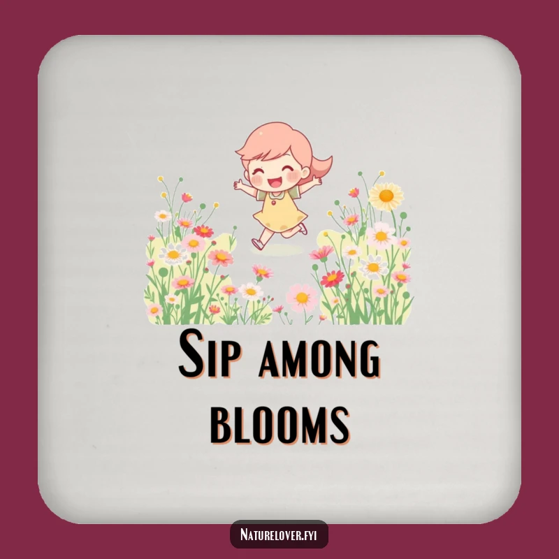 Funny Wildflower Protection Coaster, Cheerful Character Drink Set Accessory