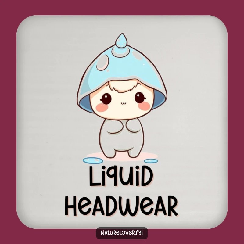 Funny Dewdrop Hat Coaster - Comical Tiny Character Drink Saver