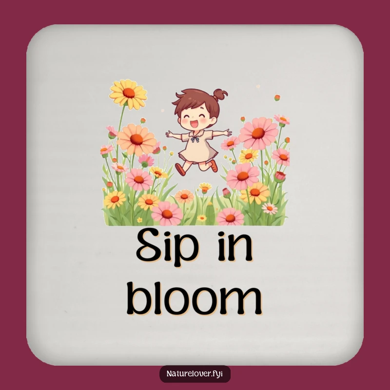 Funny Wildflower Skipper Coaster - Protect Surfaces with Character Art, Joyful Gift
