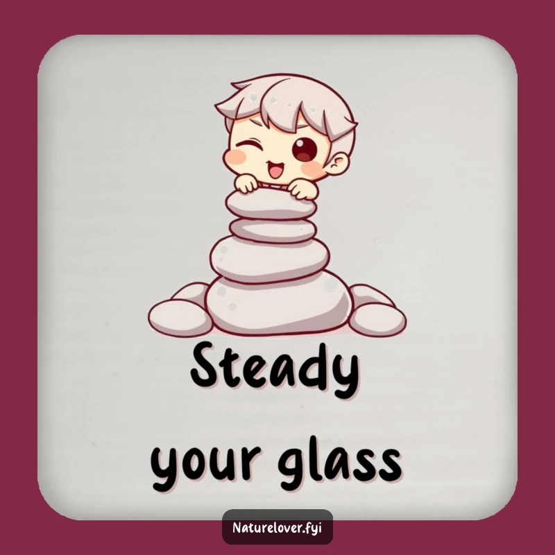 Funny Stone Balance Coaster: Protect Surfaces with Witty Charm