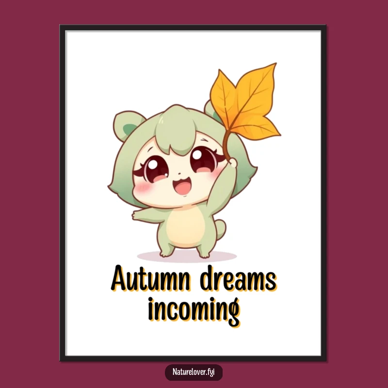 Funny Nature Lover Leaf Catch Poster: Joyful Wall Art & Unique Gift Idea