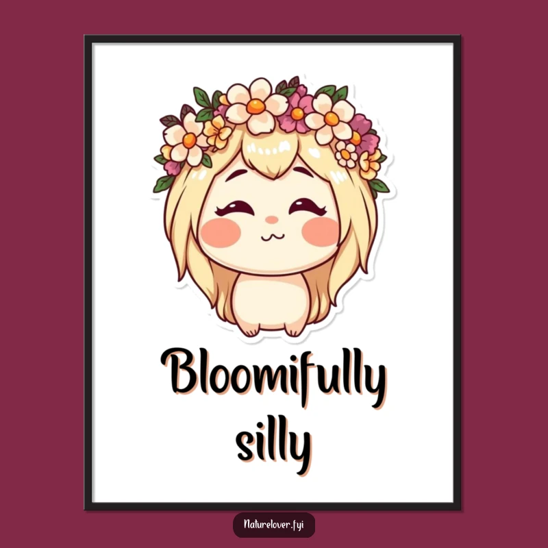 Funny Nature Lover Flower Poster: Goofy Wall Art & Unique Gift Idea
