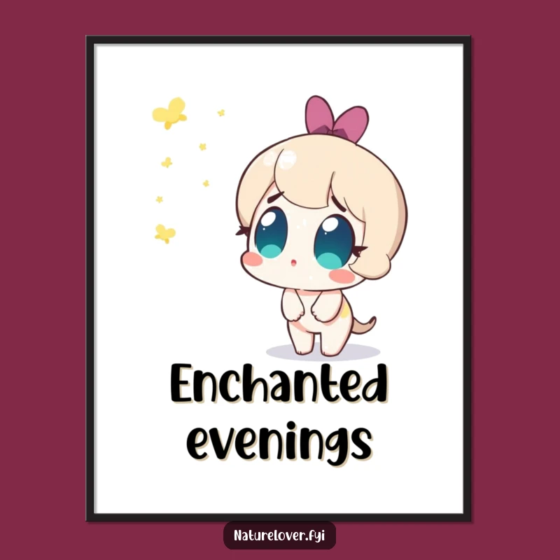 Enchanting Funny Firefly Art Poster: Cute Character Amazed, Cool Funny Gift Decor