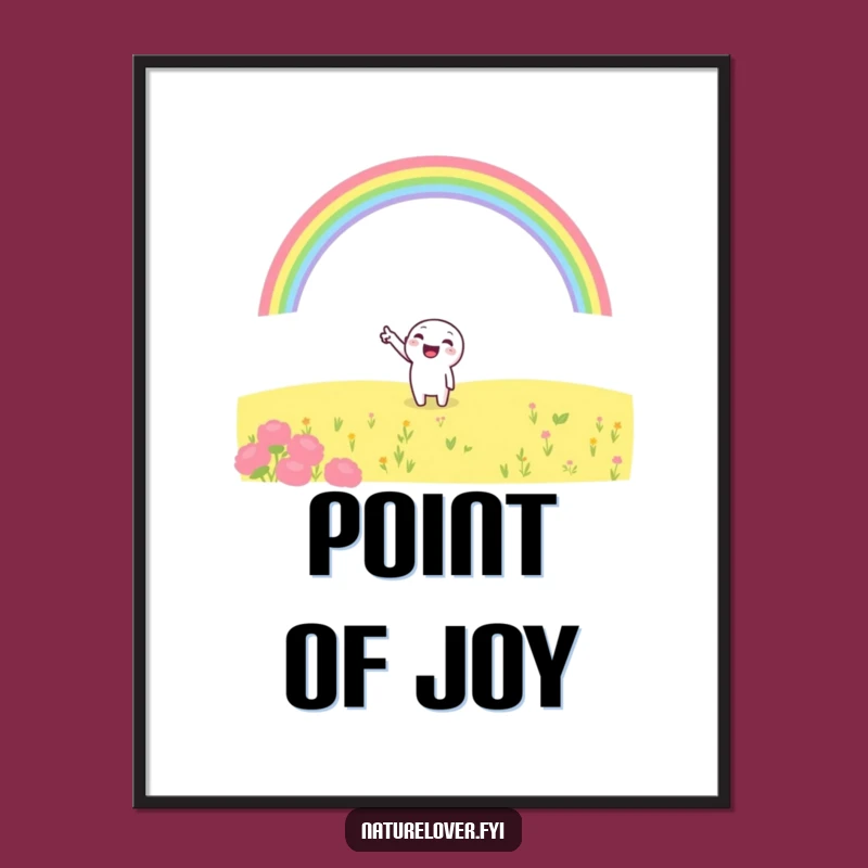 Funny Rainbow Pointer Poster: Cheerful Hope Art, Hilarious Wall Decor
