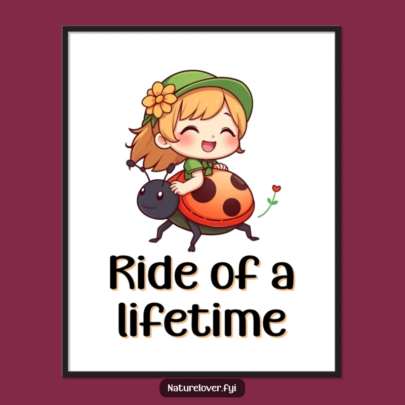 Funny Nature Lover Ladybug Poster: Whimsical Giggle Art, Perfect Decor