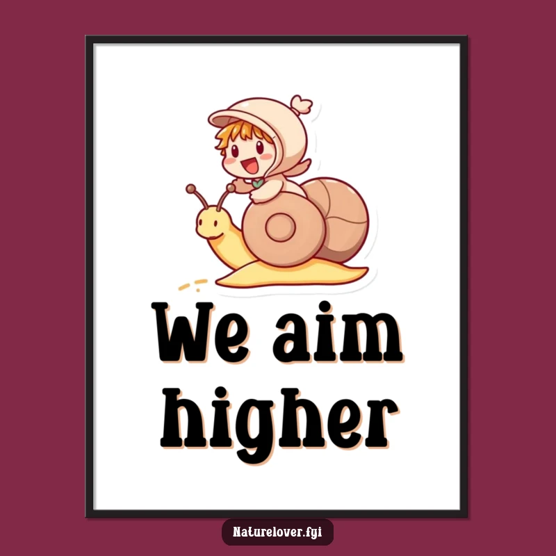 Funny Snail Racer Poster: Hilarious Wall Art for Joyful Spaces