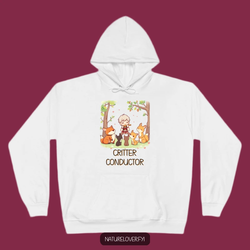 Funny Woodland Bard Hoodie: Cozy Character Flute Player