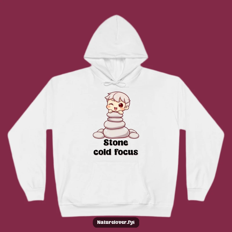 Funny Zen Master Hoodie: Cozy Character Stone Balancing