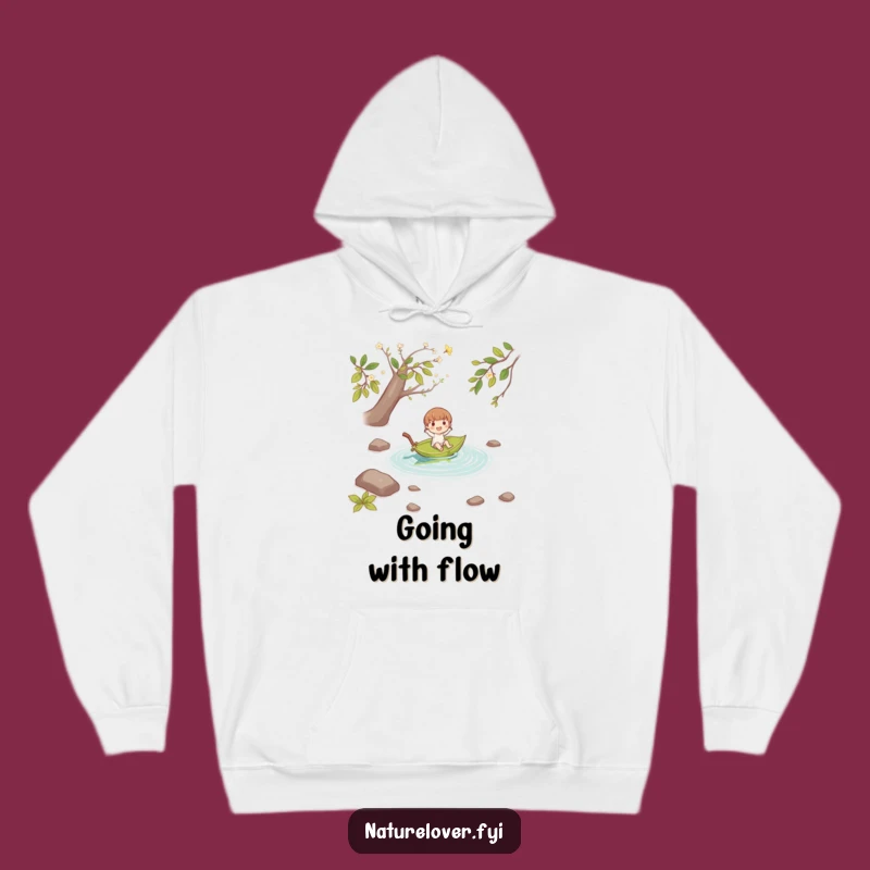 Funny Leaf Boat Hoodie: Cozy Up with a Joyful Character's Stream Adventure!