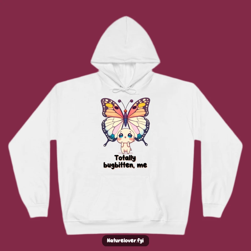 Funny Surprised Character Butterfly Hoodie - Cozy Humor for Unexpected Moments