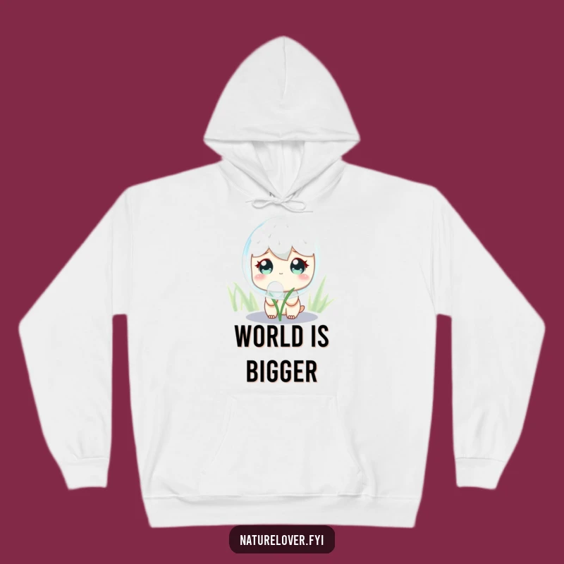 Funny Dewdrop Observer Hoodie: Cozy Curious Character's Giant Shimmering Surprise Sweatshirt